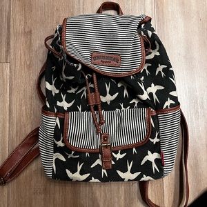 Small canvas drawstring backpack